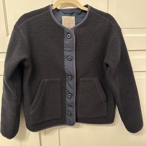 Small Navy Everlane Sherpa Button Down
